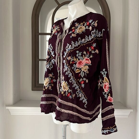 Johnny Was Carmen Button-Up Blouse in Jam, NWT, Size L - Picture 6 of 16